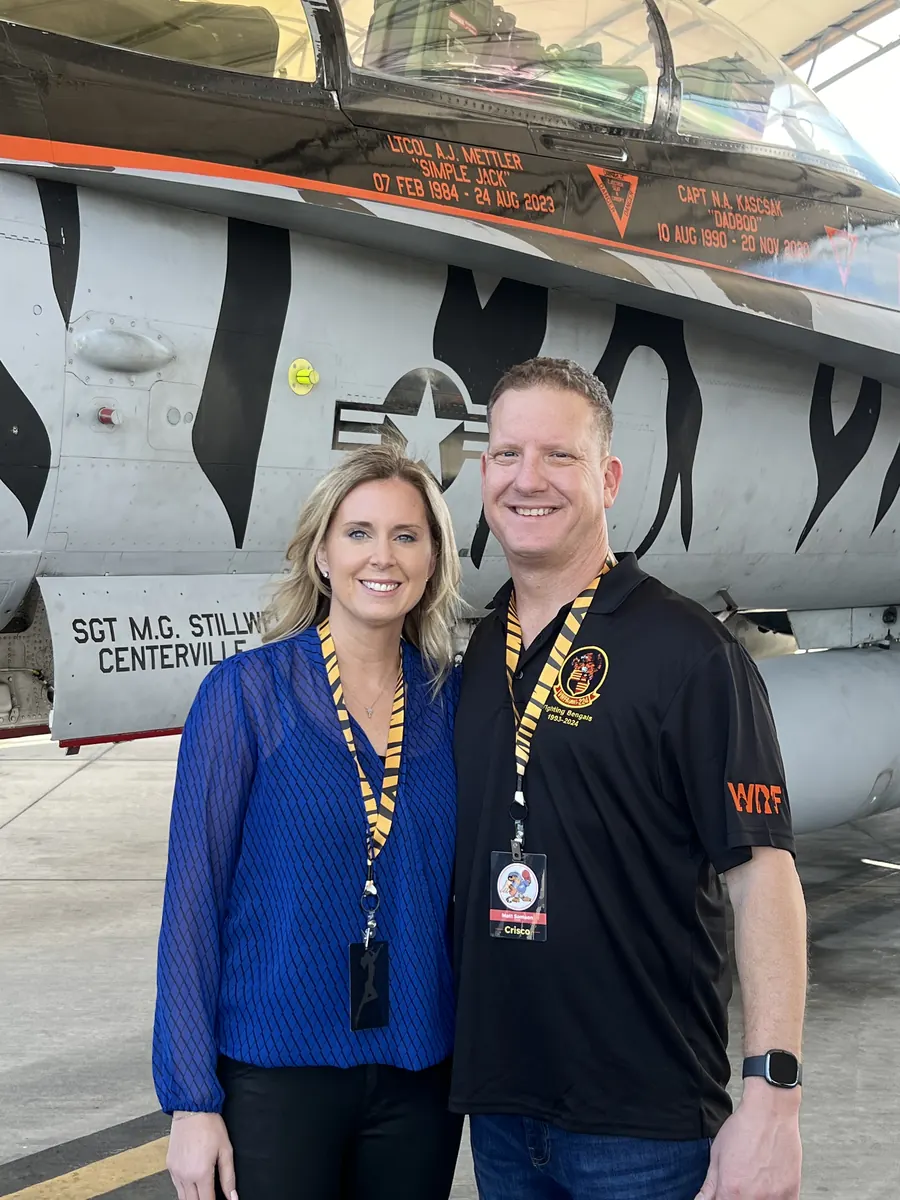 Matt Samson and wife Laura at a USMC squadron event